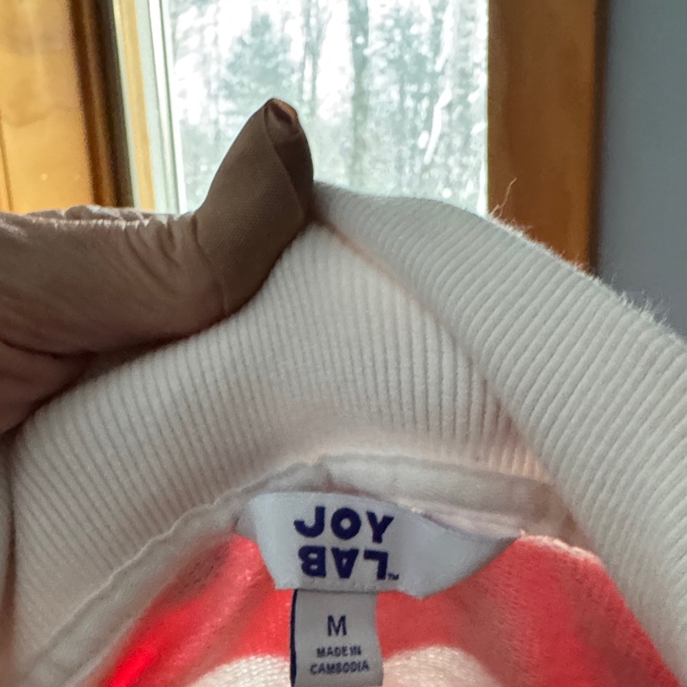 JoyLab Women's Red and White Striped Zip-Up Sweater - Picture 2 of 4